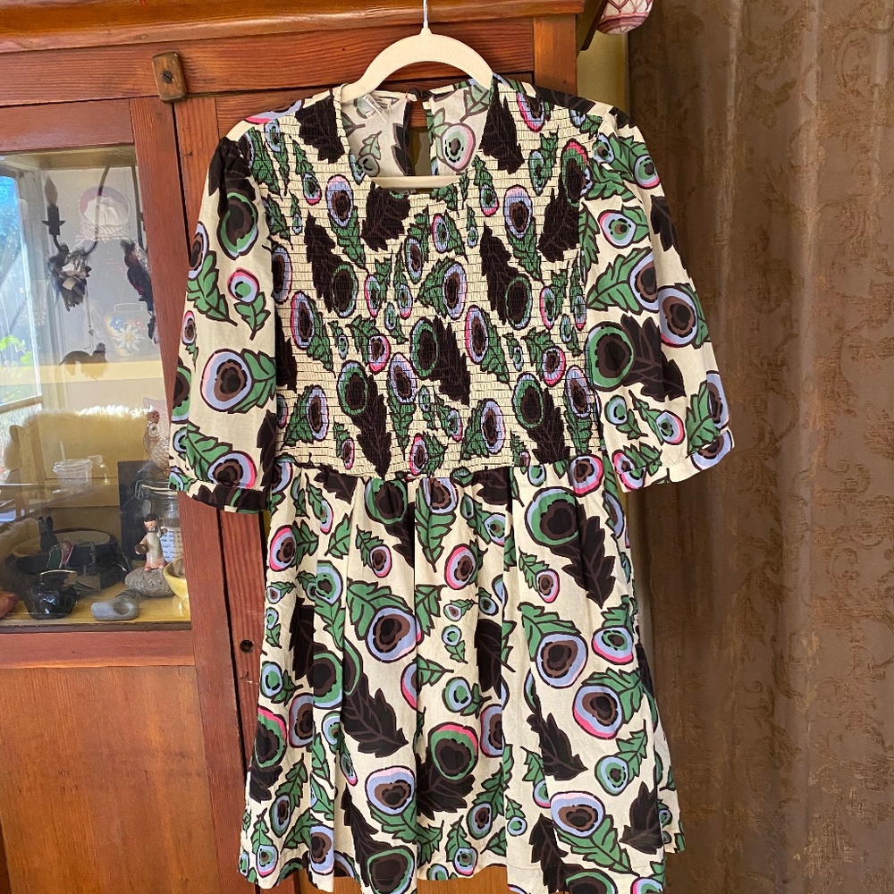 Baum Und Pferdgarten Amalda Puff Sleeve Smocked Cotton Floral Dress